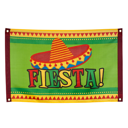 Drapeau Fiesta Sombrero 90x60cm - Décoration Fête Mexicaine