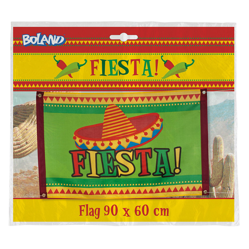Drapeau Fiesta Sombrero 90x60cm - Décoration Fête Mexicaine