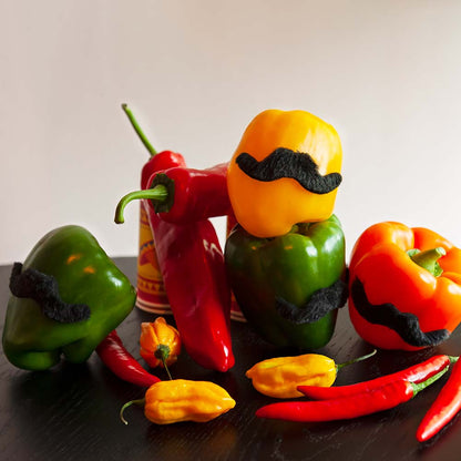 5 Moustaches Noires Adhésives - Accessoire Déguisement Party