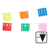 Guirlande Drapeaux Mexicains Colorés - 6 Fanions 16cm