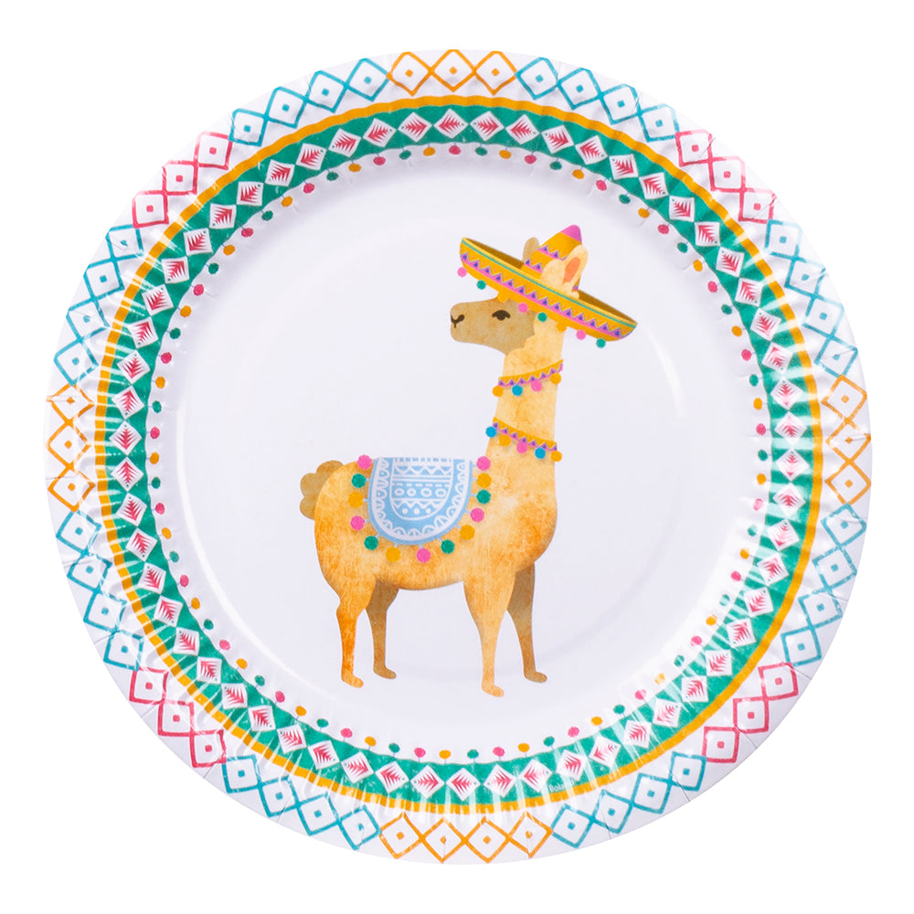 Assiettes Lama Fiesta - Vaisselle Thème Mexicain Colorée