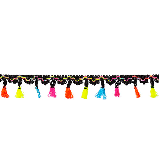 Guirlande Frangée Fluo Multicolore - Décoration Fête Paillettes