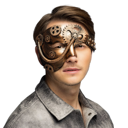 Masque Steampunk Engrenages Bronze - Accessoire Festif