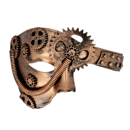 Masque Steampunk Engrenages Bronze - Accessoire Festif