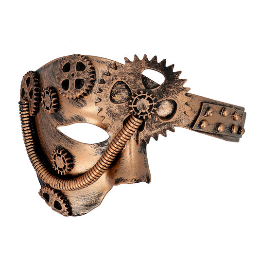 Masque Steampunk Engrenages Bronze - Accessoire Festif