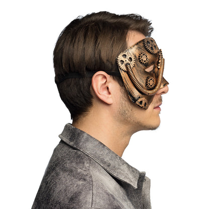 Masque Steampunk Engrenages Bronze - Accessoire Festif