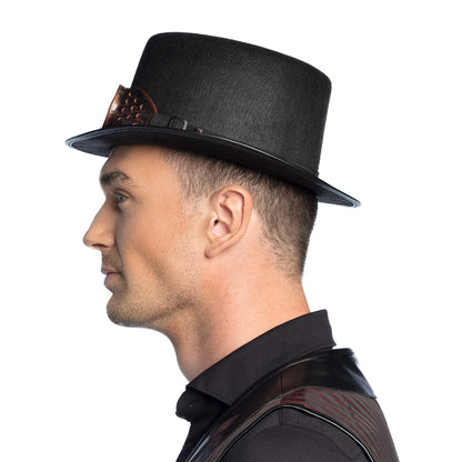 Haut-de-forme Steampunk avec Lunettes Copper Party