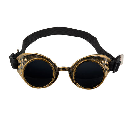 Lunettes Steampunk Dorées avec Picots - Accessoire Rétro-Futuriste