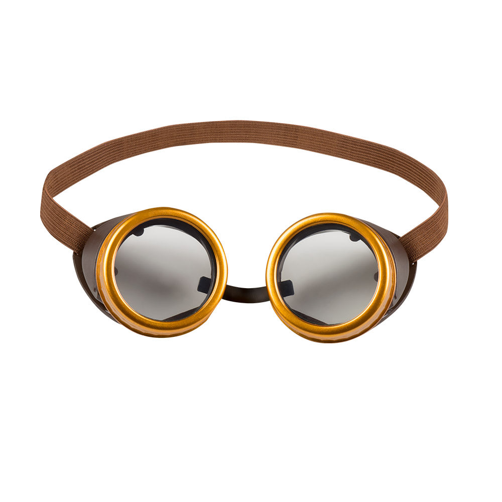 Lunettes Steampunk Dorées avec Verres Fumés - Accessoire