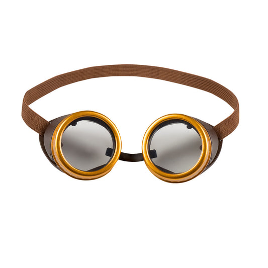 Lunettes Steampunk Dorées avec Verres Fumés - Accessoire