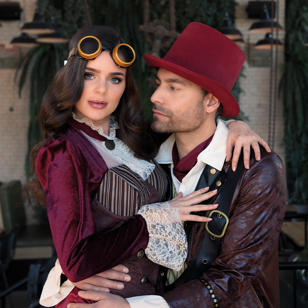 Lunettes Steampunk Dorées avec Verres Fumés - Accessoire