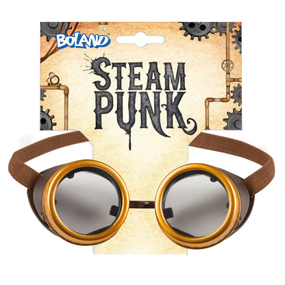 Lunettes Steampunk Dorées avec Verres Fumés - Accessoire