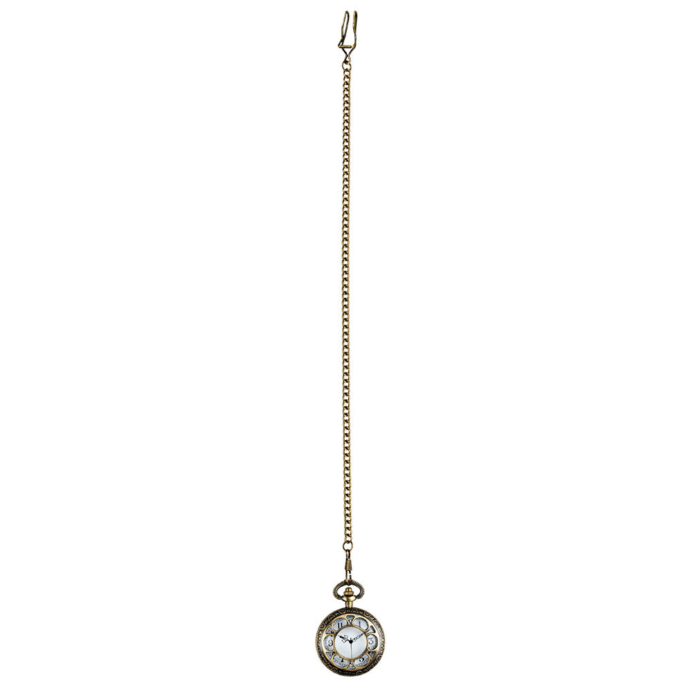 Montre Gousset Steampunk Chaîne Dorée - Accessoire Déguisement