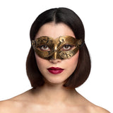 Masque Steampunk Doré avec Engrenages - Loup de Soirée