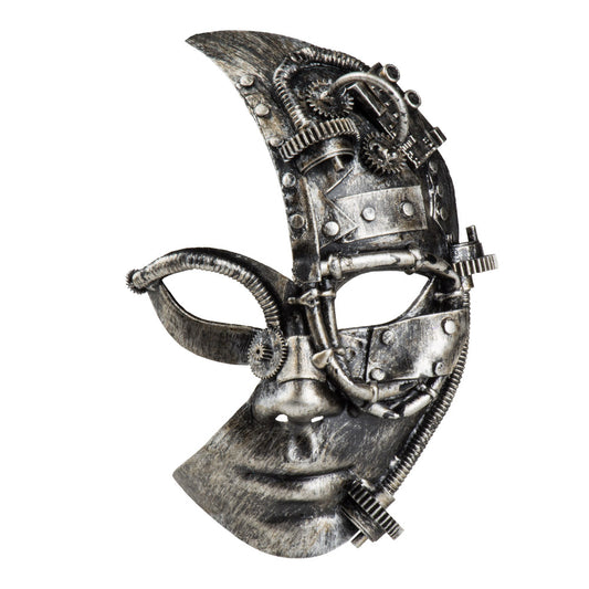 Masque Steampunk Mécanique Argenté - Accessoire Déguisement
