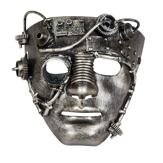 Masque Steampunk Métallique avec Accessoires - Déguisement Cyberpunk