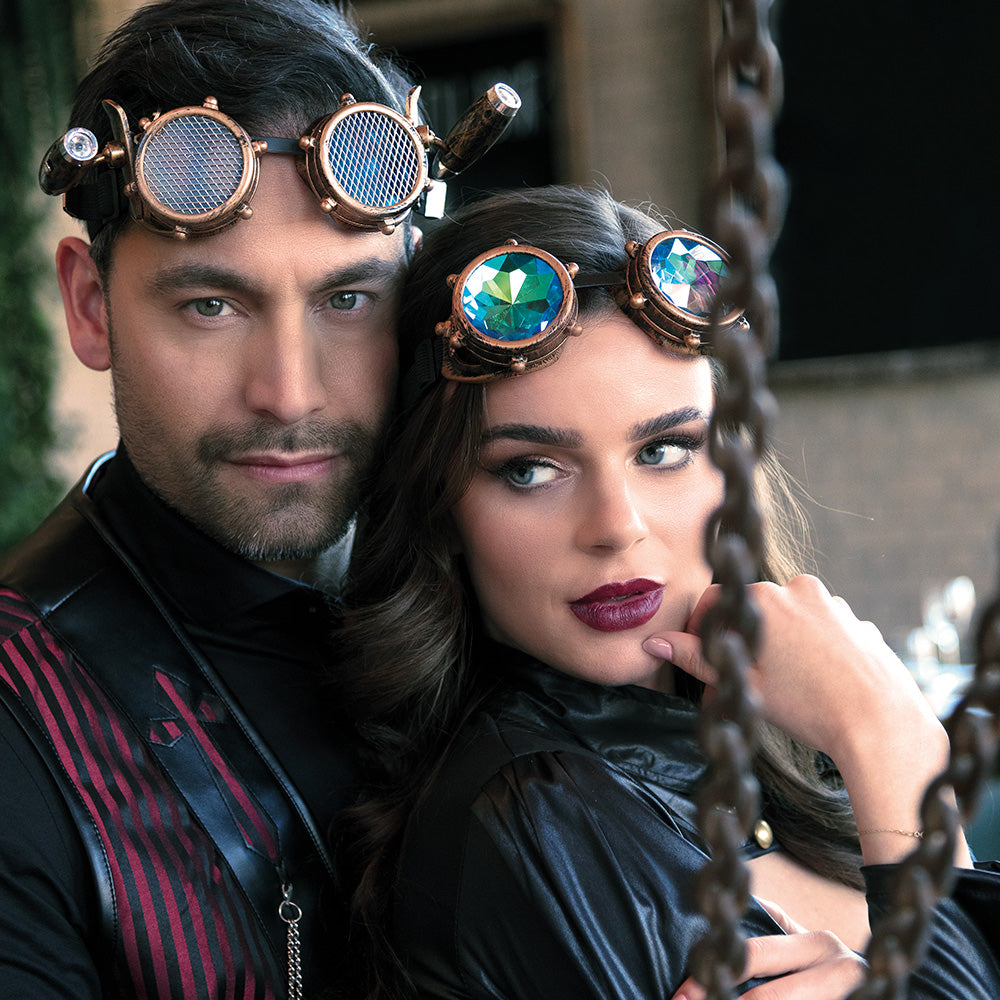Lunettes Steampunk Cristaux Prismatiques - Accessoire Rétrofuturiste