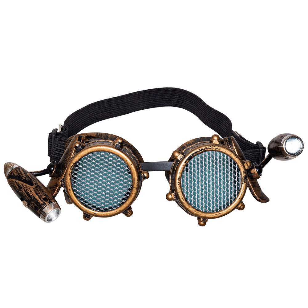Lunettes Steampunk Prismatiques Rétro LED Laiton