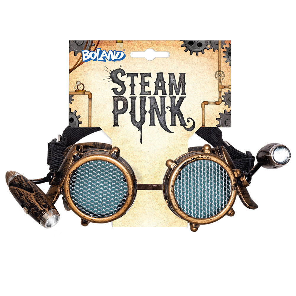 Lunettes Steampunk Prismatiques Rétro LED Laiton