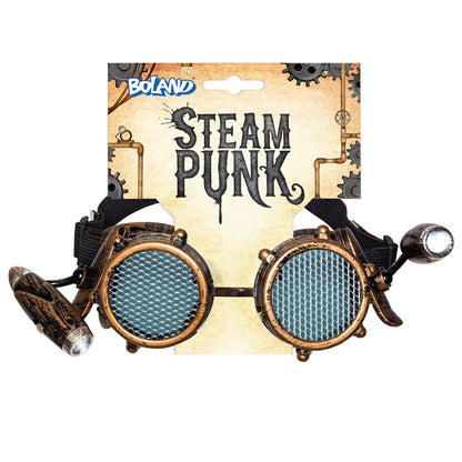 Lunettes Steampunk Prismatiques Rétro LED Laiton