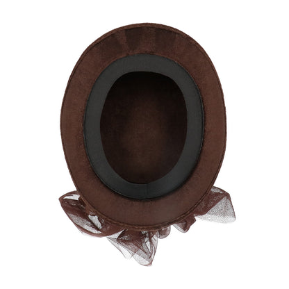 Chapeau Steampunk Marron avec Lunettes Party et Accessoires