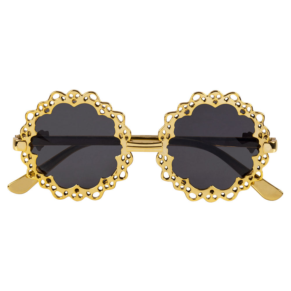 Lunettes Steampunk Dorées Fleur - Accessoire Carnaval Rétro