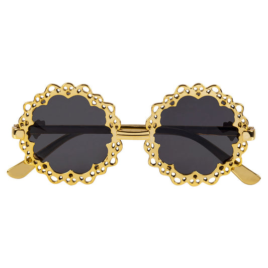 Lunettes Steampunk Dorées Fleur - Accessoire Carnaval Rétro