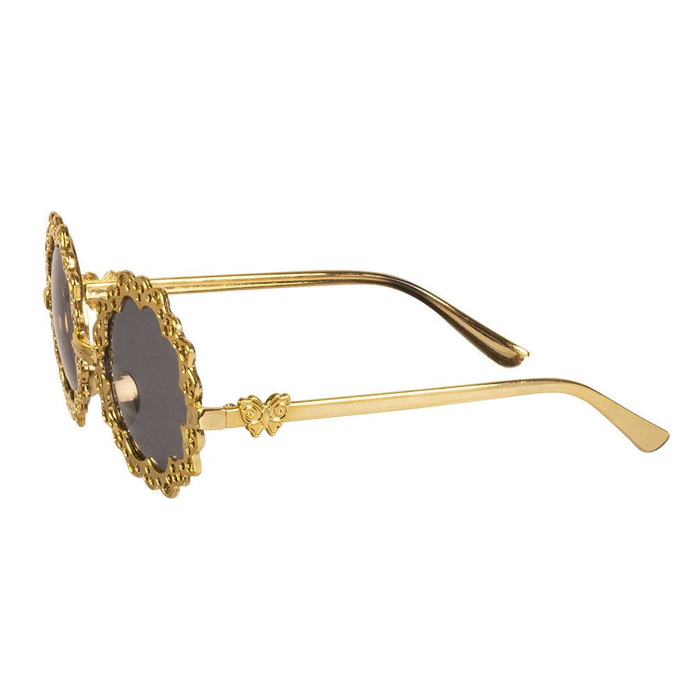 Lunettes Steampunk Dorées Fleur - Accessoire Carnaval Rétro