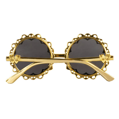 Lunettes Steampunk Dorées Fleur - Accessoire Carnaval Rétro