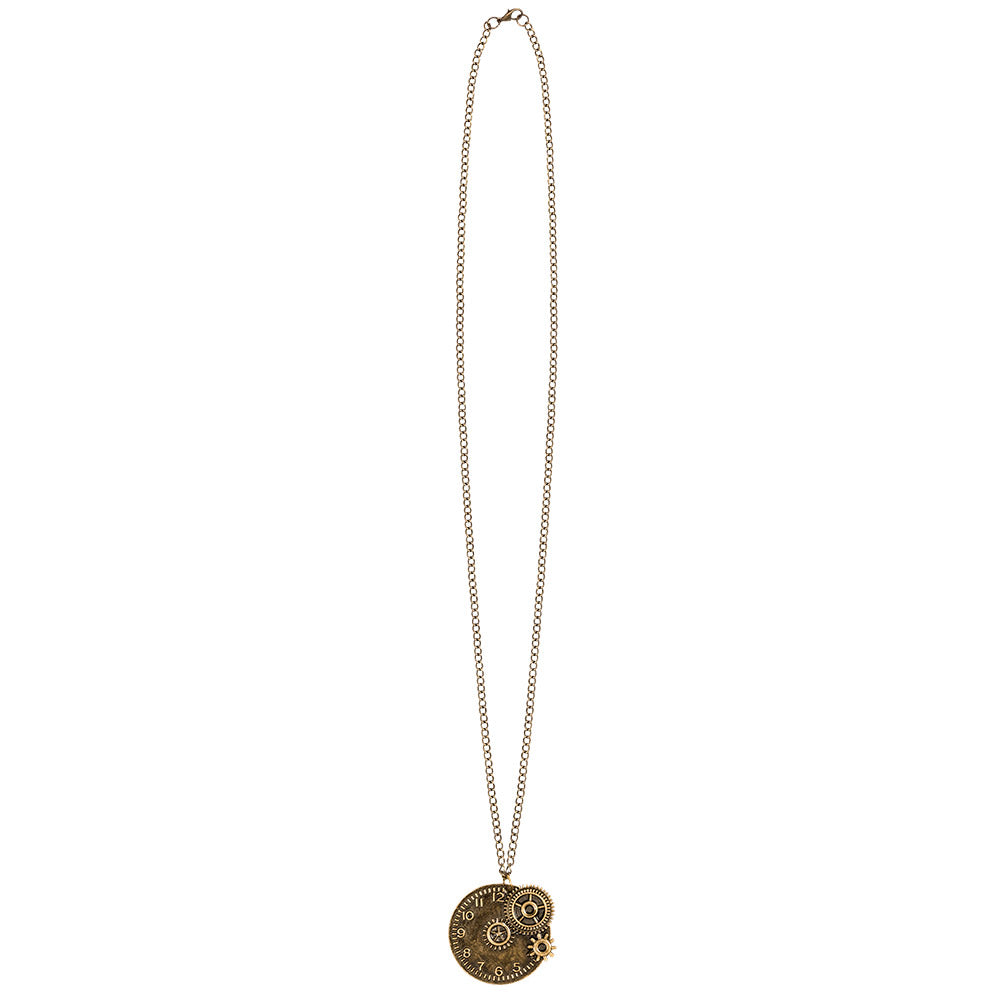 Collier Steampunk Engrenages Dorés - Accessoire Costume