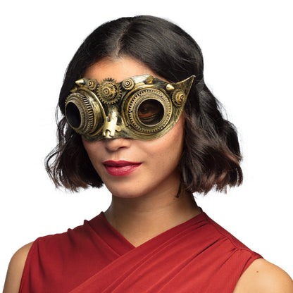 Lunettes Steampunk Doré Engrenages - Accessoire Costume Vintage