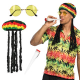 Ensemble Reggae 3 pièces - Lunettes, Bonnet et Cigare Festif