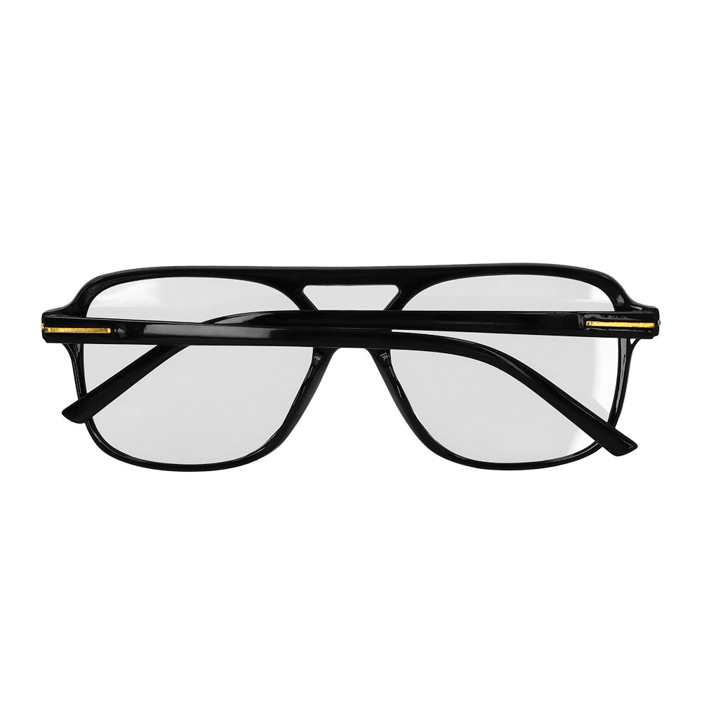 Ensemble Élégant 3 Pièces Noir & Or - Chapeau, Lunettes & Chaîne Dollar