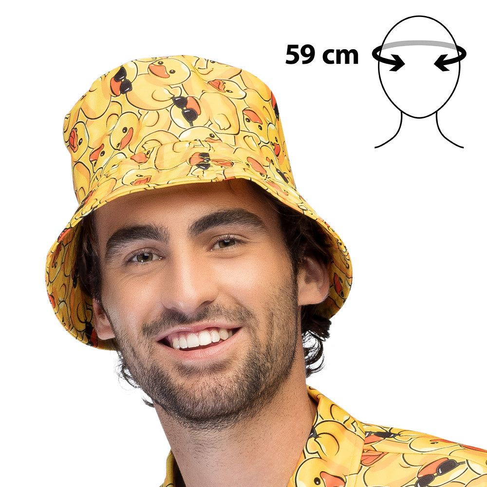 Costume Canard Jaune Imprimé - Chemise Short et Chapeau
