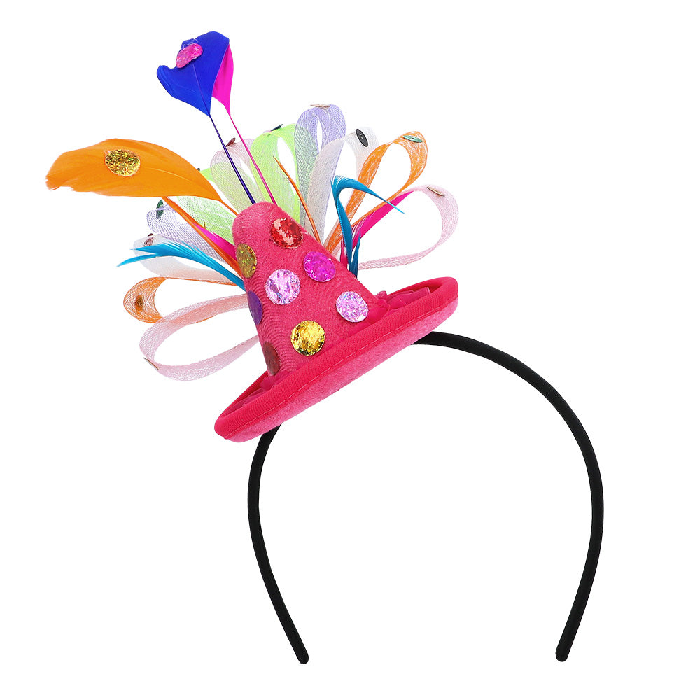Serre-tête Fleurs Colorées Festif - Accessoire de Fête Luxe