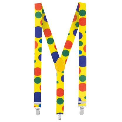 Kit Complet Clown Coloré : Nez, Nœud Pap' et Bretelles Pois