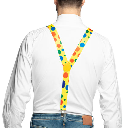 Kit Complet Clown Coloré : Nez, Nœud Pap' et Bretelles Pois