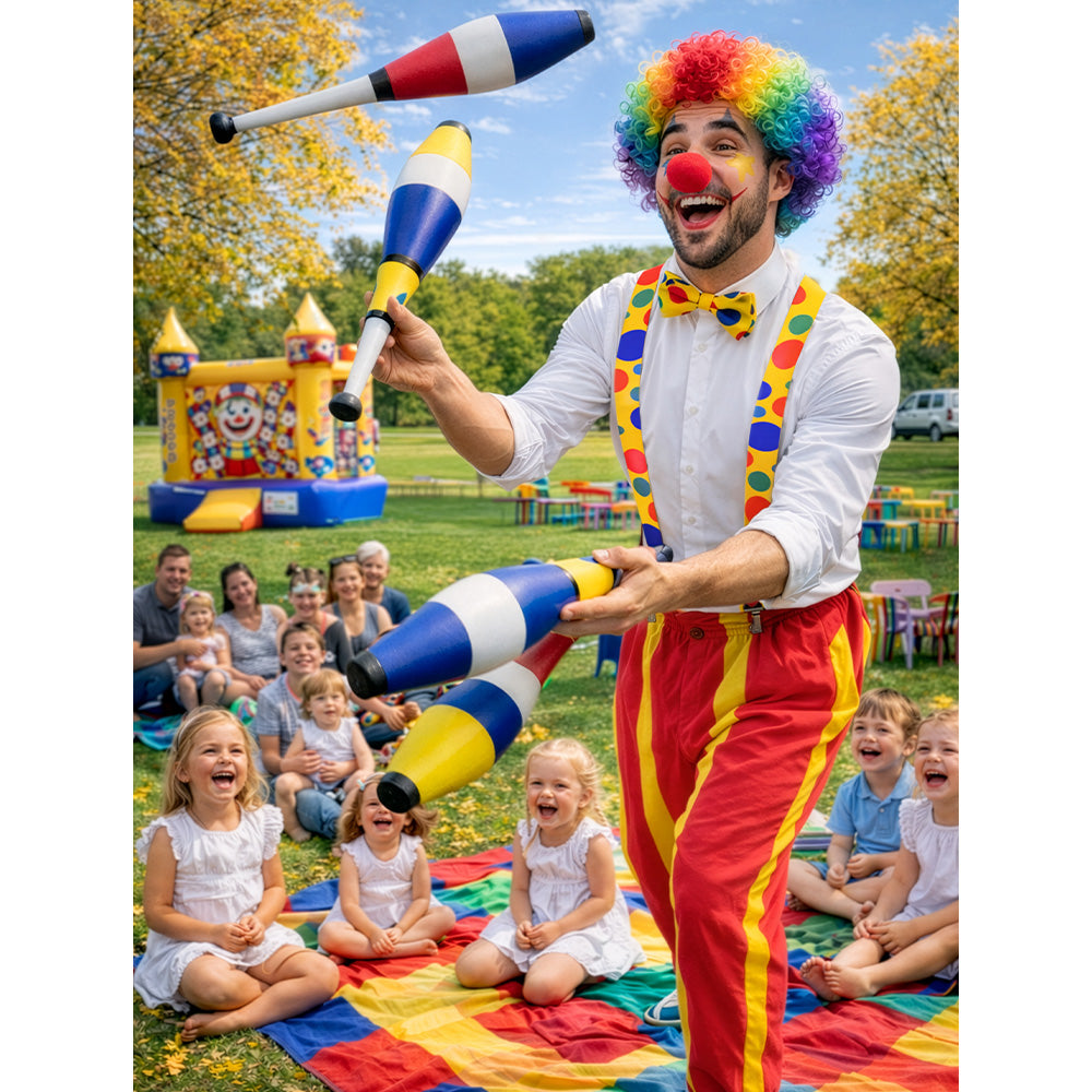 Kit Complet Clown Coloré : Nez, Nœud Pap' et Bretelles Pois