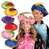 Set 6 Bérets Paillettes Multicolores avec Plumes - Déguisement Enfant