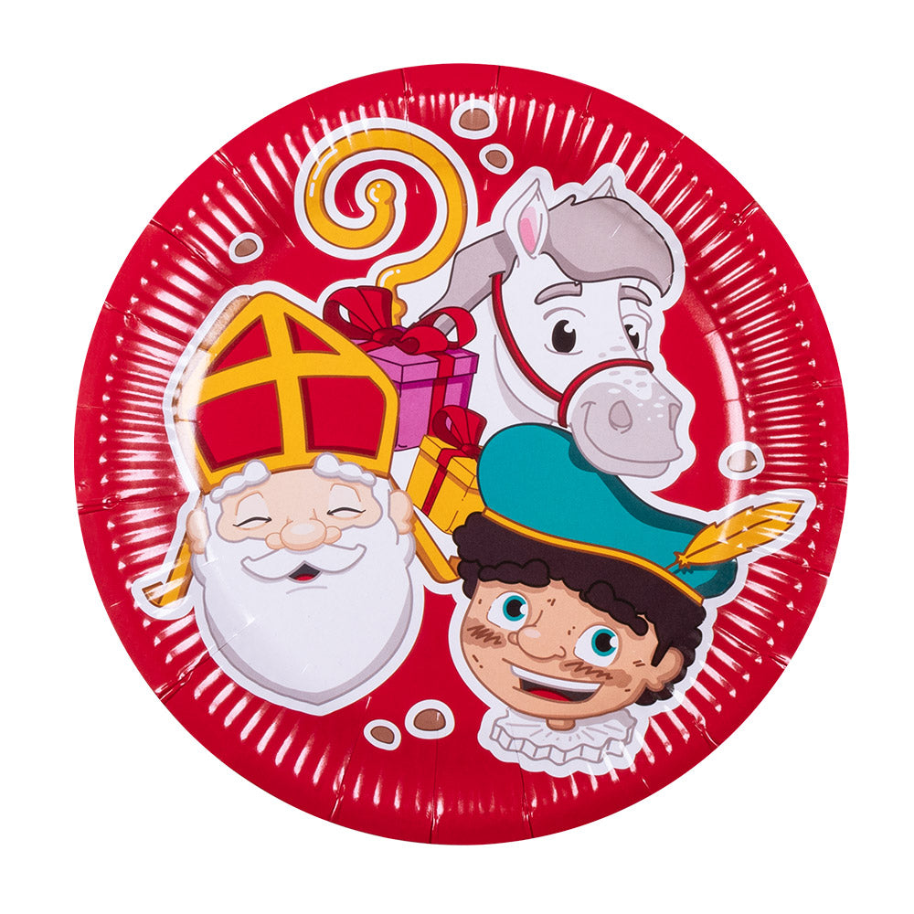 Assiettes Saint Nicolas - Décoration de fête rouge festive