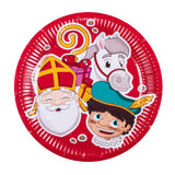 Assiettes Saint Nicolas - Décoration de fête rouge festive