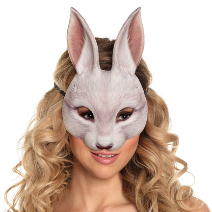 Masque Lapin Blanc Réaliste - Déguisement Adulte Luxe