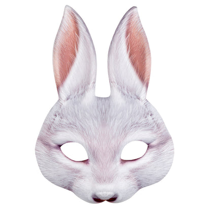 Masque Lapin Blanc Réaliste - Déguisement Adulte Luxe