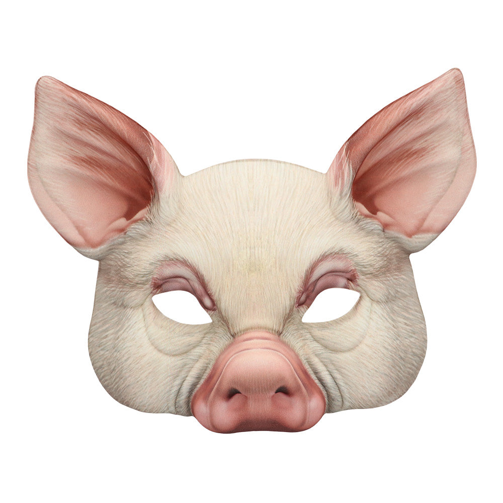 Masque Cochon Blanc Réaliste - Déguisement Animal Adulte