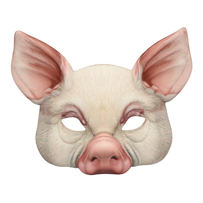 Masque Cochon Blanc Réaliste - Déguisement Animal Adulte