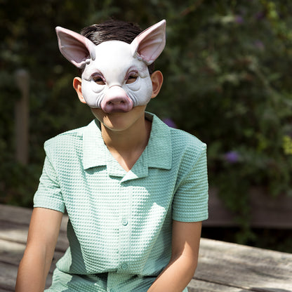 Masque Cochon Blanc Réaliste - Déguisement Animal Adulte
