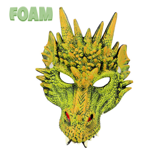 Masque Dragon Vert Foam Réaliste - Déguisement Adulte