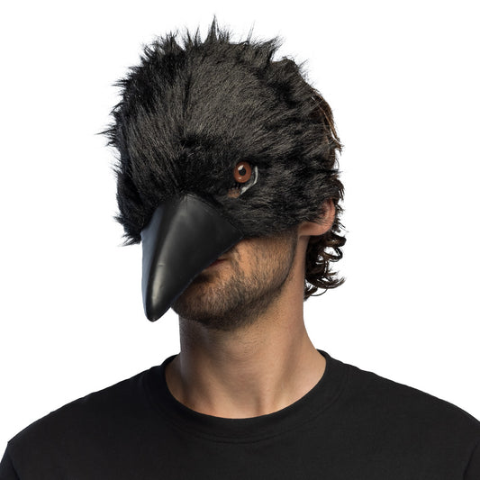 Masque Corbeau Noir Réaliste - Déguisement Animal Adulte