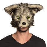 Masque Loup Gris Réaliste avec Yeux Jaunes - Déguisement Adulte