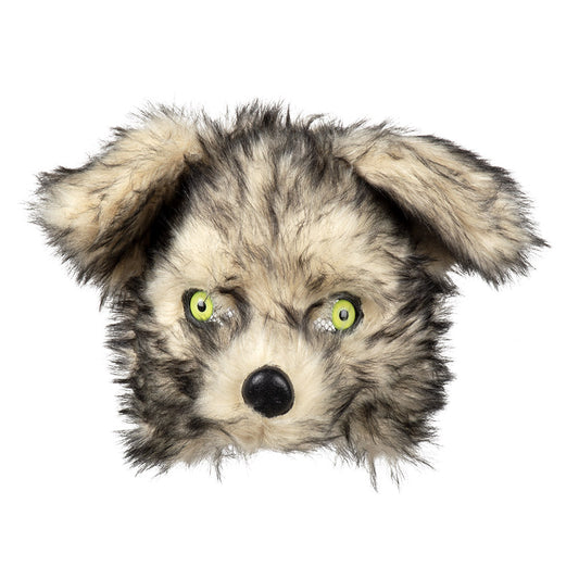 Masque Loup Gris Réaliste avec Yeux Jaunes - Déguisement Adulte